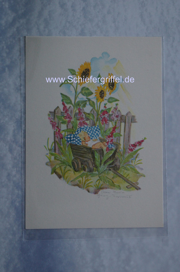 alte Postkarte PK AK ungelaufen Sonnenblume Blumenfeen Nr78