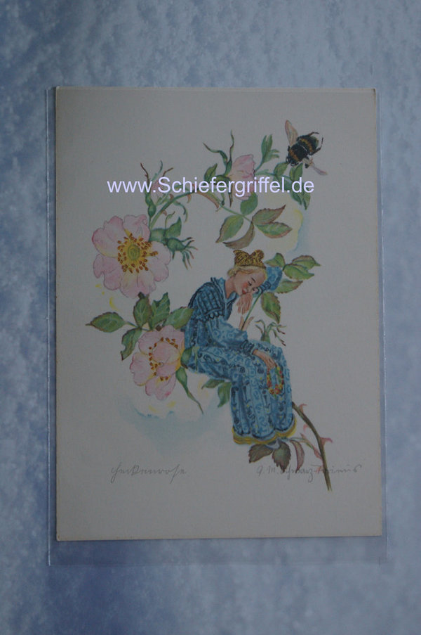alte Postkarte PK AK ungelaufen  Blumenfeen Nr84