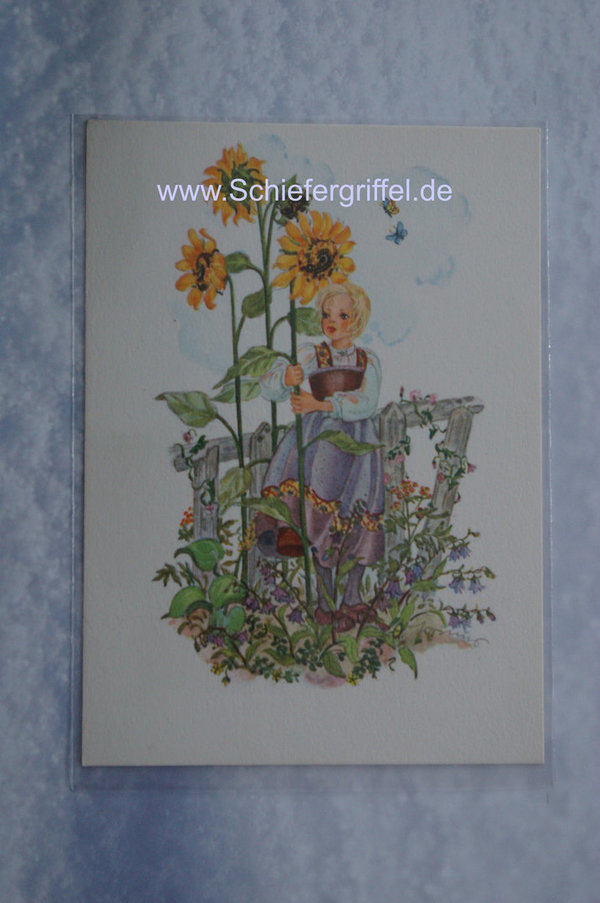 alte Postkarte PK AK ungelaufen Sonnenblume Blumenfeen Nr94