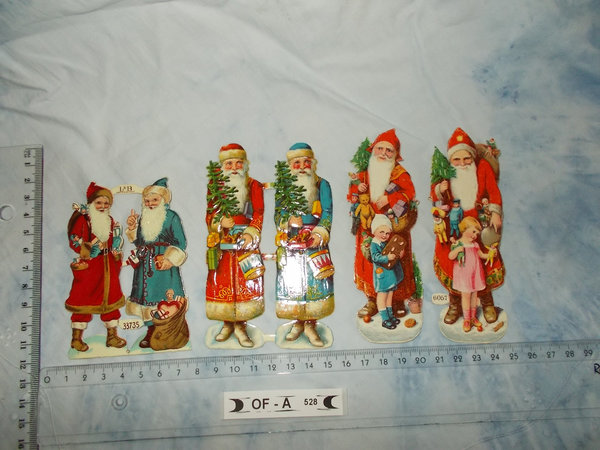 6 alte Oblaten Weihnachtsmann  dabei 6057 und LuB 33735 OF-A528